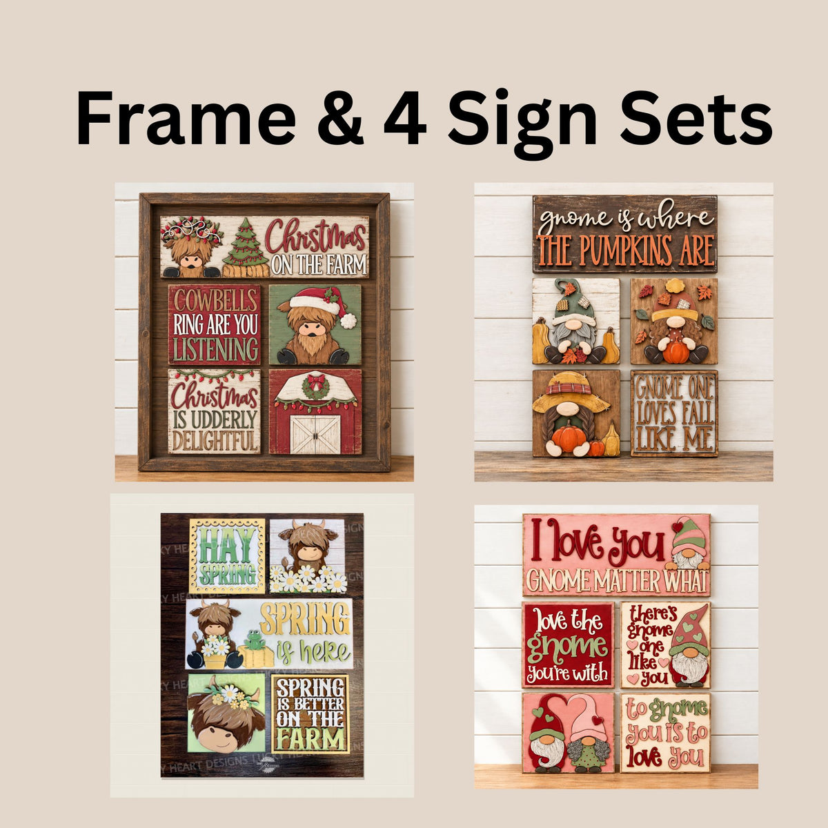 Gnome & Highlands - Large Leaning Frame & Interchangeable Sign Sets