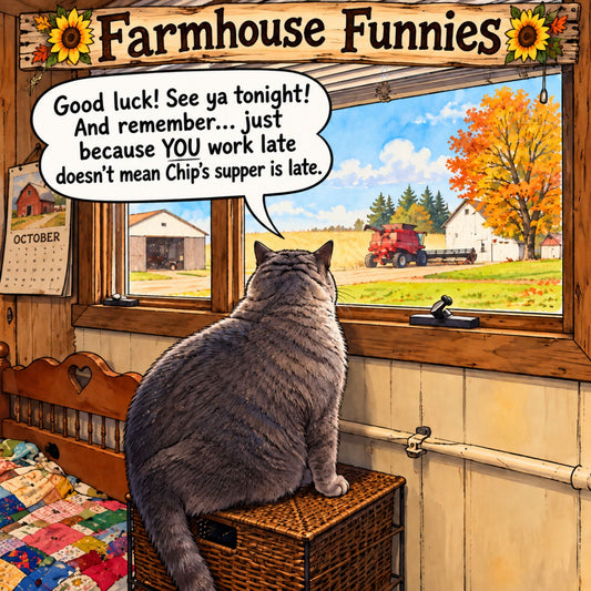 Farmhouse Funnies: Chip’s Harvest Watch