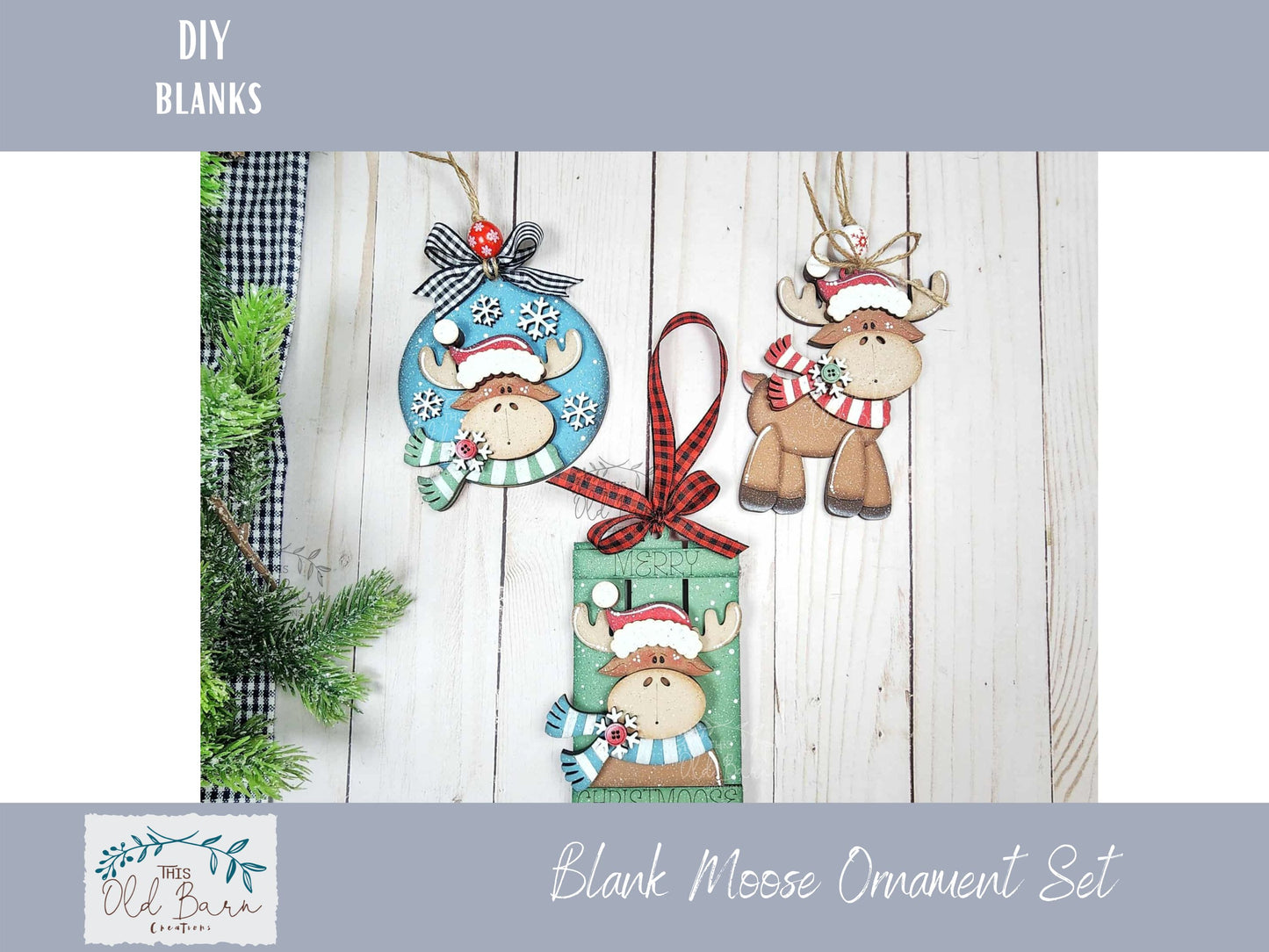 Blank Moose Ornament Set – DIY Paint-Your-Own Christmas Ornaments