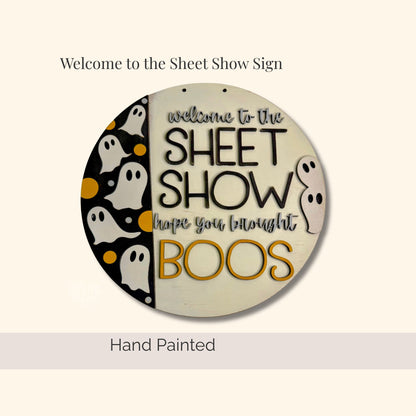 Welcome to the Sheet Show Door Hanger – Funny Farmhouse Sign