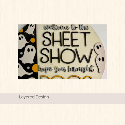 Welcome to the Sheet Show Door Hanger – Funny Farmhouse Sign