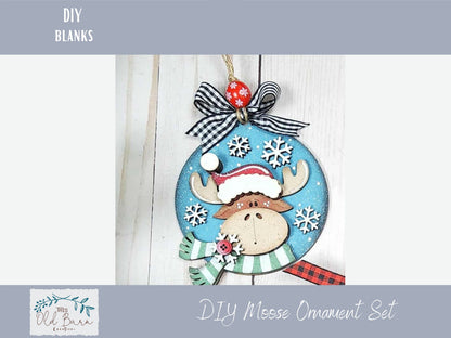 Blank Moose Ornament Set – DIY Paint-Your-Own Christmas Ornaments