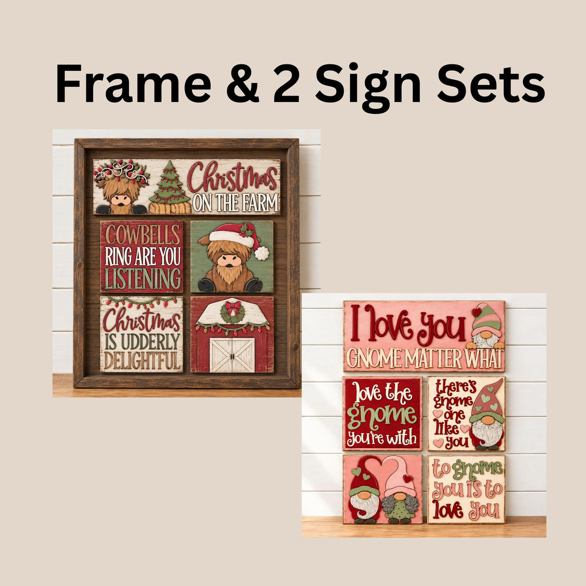 Gnome & Highlands - Large Leaning Frame & Interchangeable Sign Sets