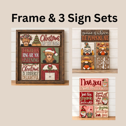 Gnome & Highlands - Large Leaning Frame & Interchangeable Sign Sets