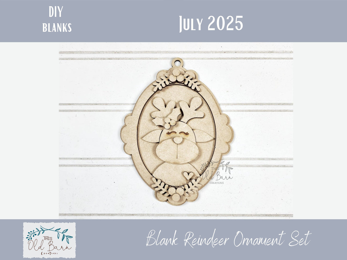 DIY Reindeer Ornament Kit – Blank Wood Christmas Craft