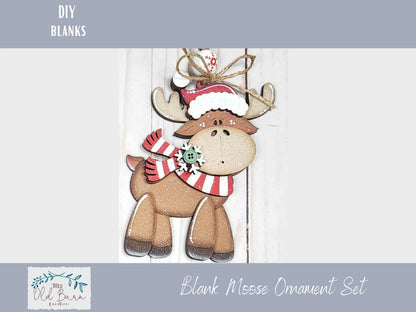 Blank Moose Ornament Set – DIY Paint-Your-Own Christmas Ornaments