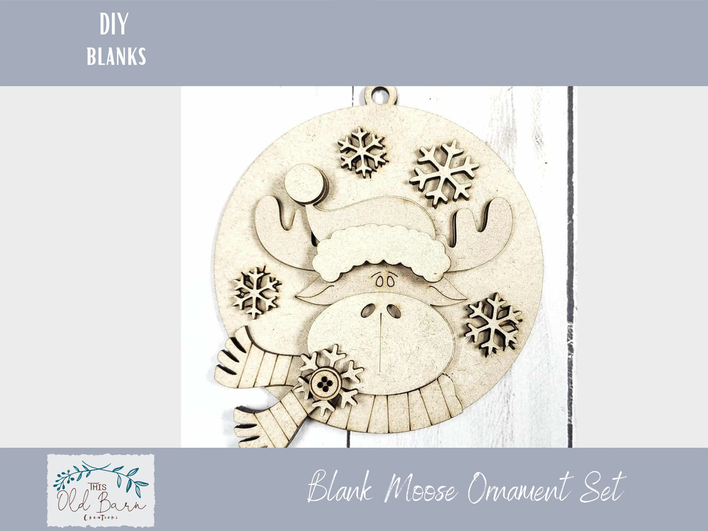 Blank Moose Ornament Set – DIY Paint-Your-Own Christmas Ornaments