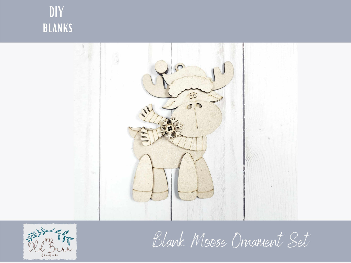 Blank Moose Ornament Set – DIY Paint-Your-Own Christmas Ornaments