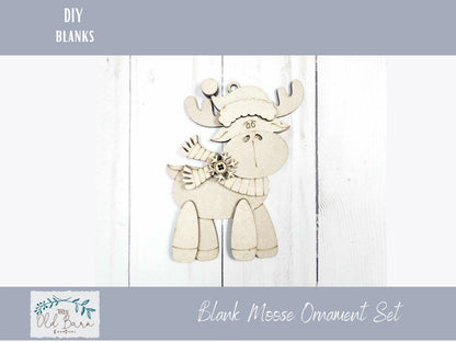 Blank Moose Ornament Set – DIY Paint-Your-Own Christmas Ornaments
