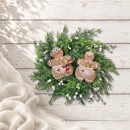 Gingerbread Ornament Pair