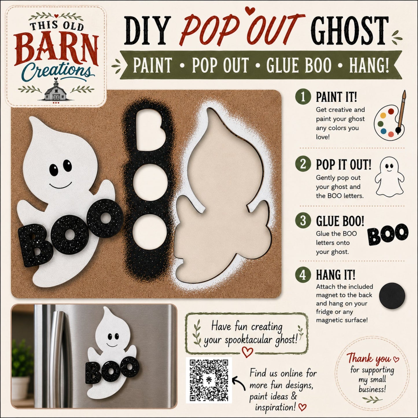 Pop Out Paint Your Own Magnet